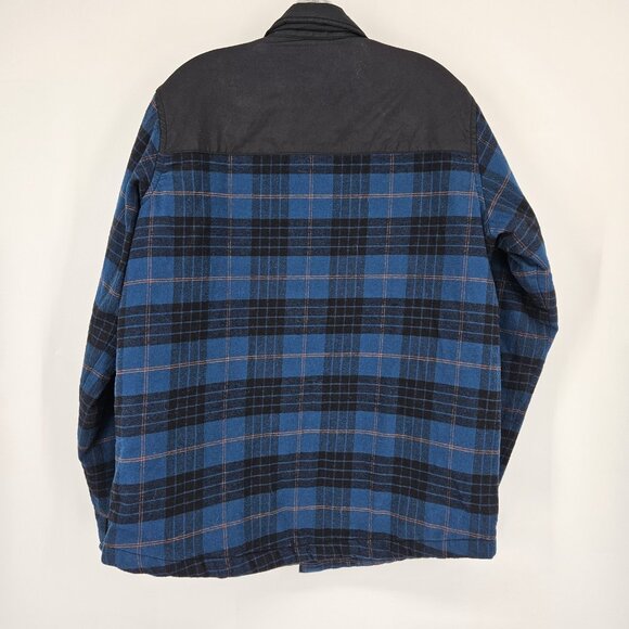 Dickies Jacket Shacket Men Large Blue Plaid Quilt Lined Workwear Flannel Button - Picture 8 of 12